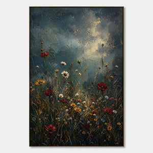 Midnight Wildflowers hand-painted artwork