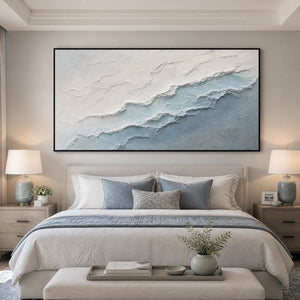 Frosted Horizon in a refined bedroom with black frame