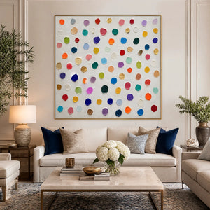 Confetti Constellation in a refined living room with gold frame