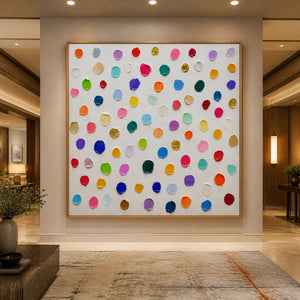 Confetti Constellation in a refined hotel interior with wood frame