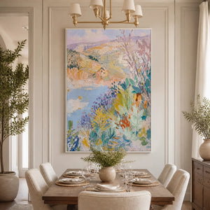 Pastel Garden Light in a refined dining room with white frame