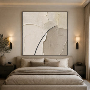 Quiet Contour in a refined bedroom with black frame