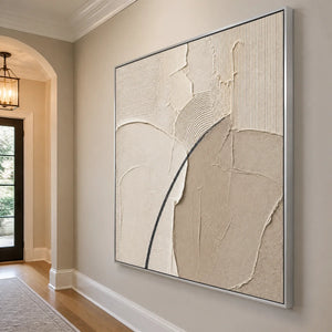 Quiet Contour in a refined entry hall with silver frame