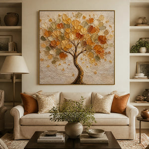 Autumn Crown in a refined living room with gold frame