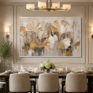 Muted Petal Chorus in a refined dining room with white frame