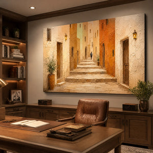 Tuscan Sun Passage in a refined office, frameless