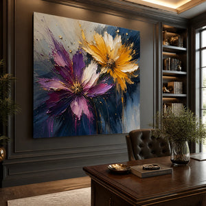 Nocturne Petals in a refined office, frameless