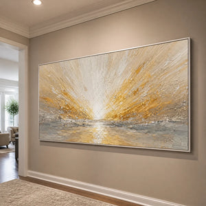 Radiant Horizon in a refined entry hall with silver frame