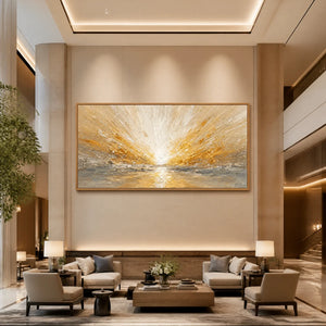Radiant Horizon in a refined hotel interior with wood frame