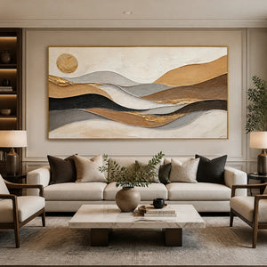 Desert Current in a refined living room with gold frame