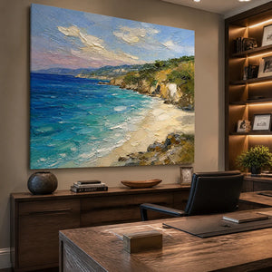 Cliffside Azure in a refined office, frameless