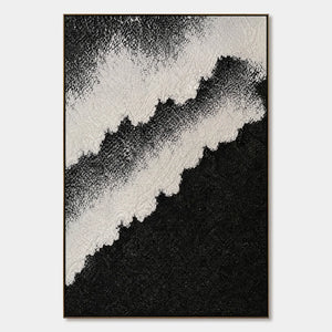Monochrome Rift hand-painted artwork