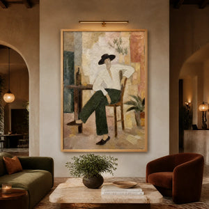 Studio Afternoon in a refined hotel interior with wood frame