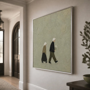 Companions In Silence in a refined entry hall with silver frame