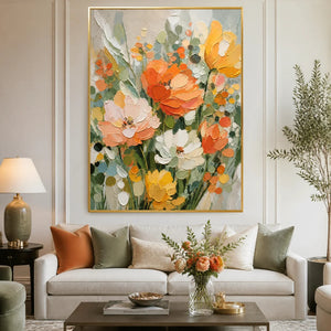 Citrus Garden in a refined living room with gold frame