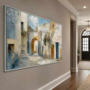 Blue Hour Arcades in a refined entry hall with silver frame