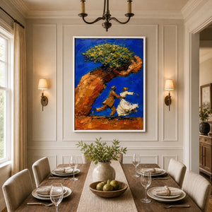 Beneath The Golden Tree in a refined dining room with white frame