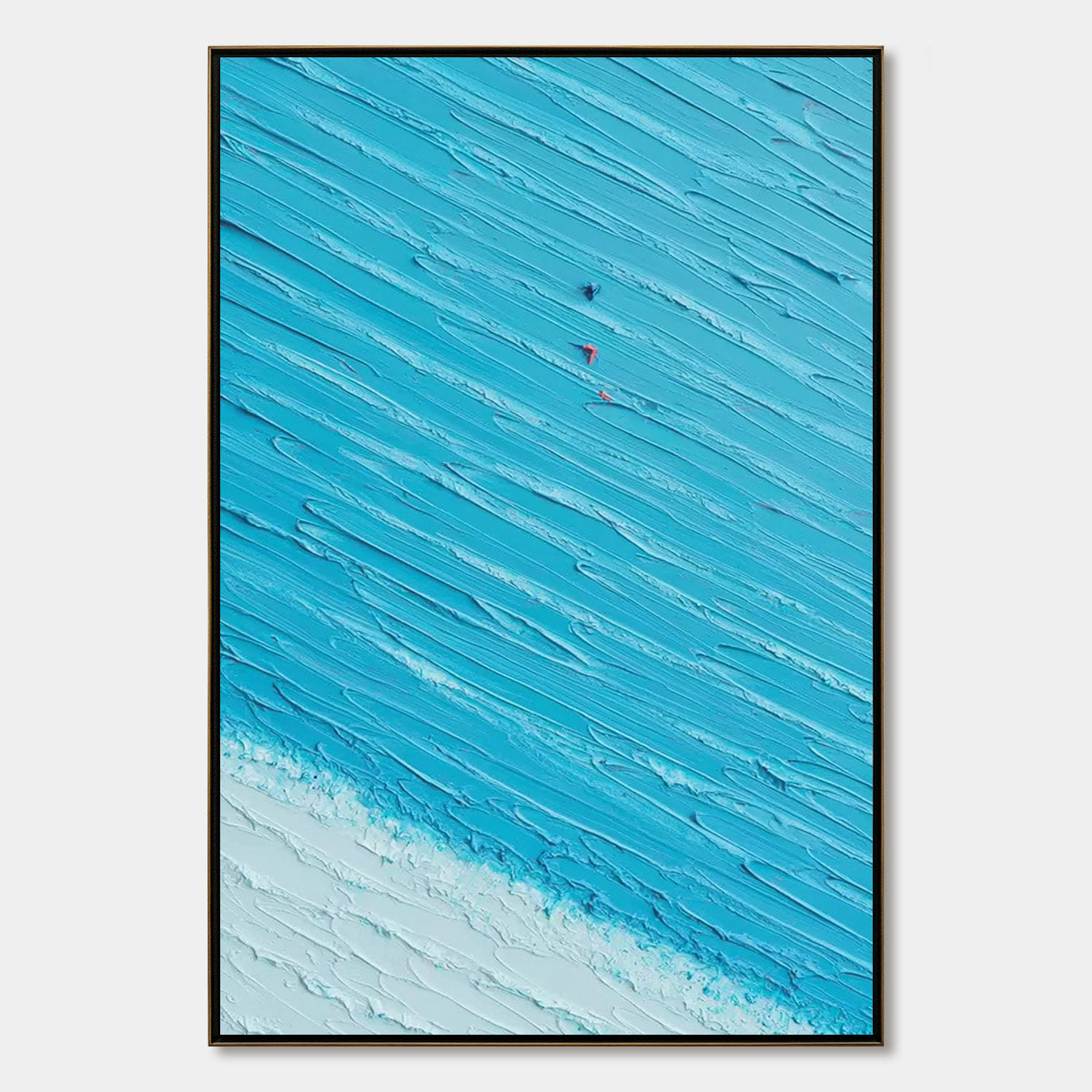 Azure Drift | Textured Abstract Beach Oil Painting Wall Art