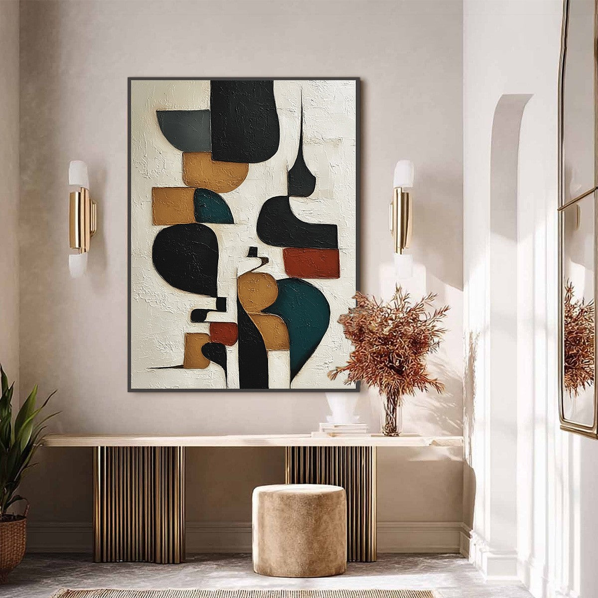 BALANCING ACT: Textured Wabi Sabi Abstract Painting for Modern Decor