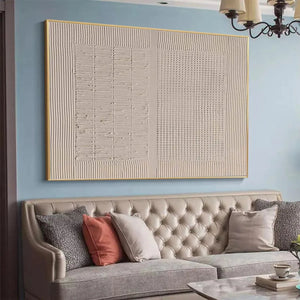 Beige Texture Diptych by Javier Ramirez - Textured abstract painting with minimalist design in neutral tones, modern decor.