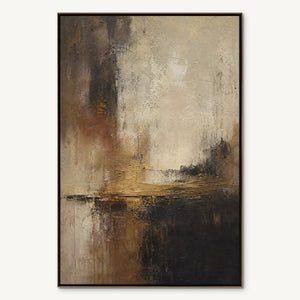 BLACKWATER GLOW: Dark Lake Abstract Landscape