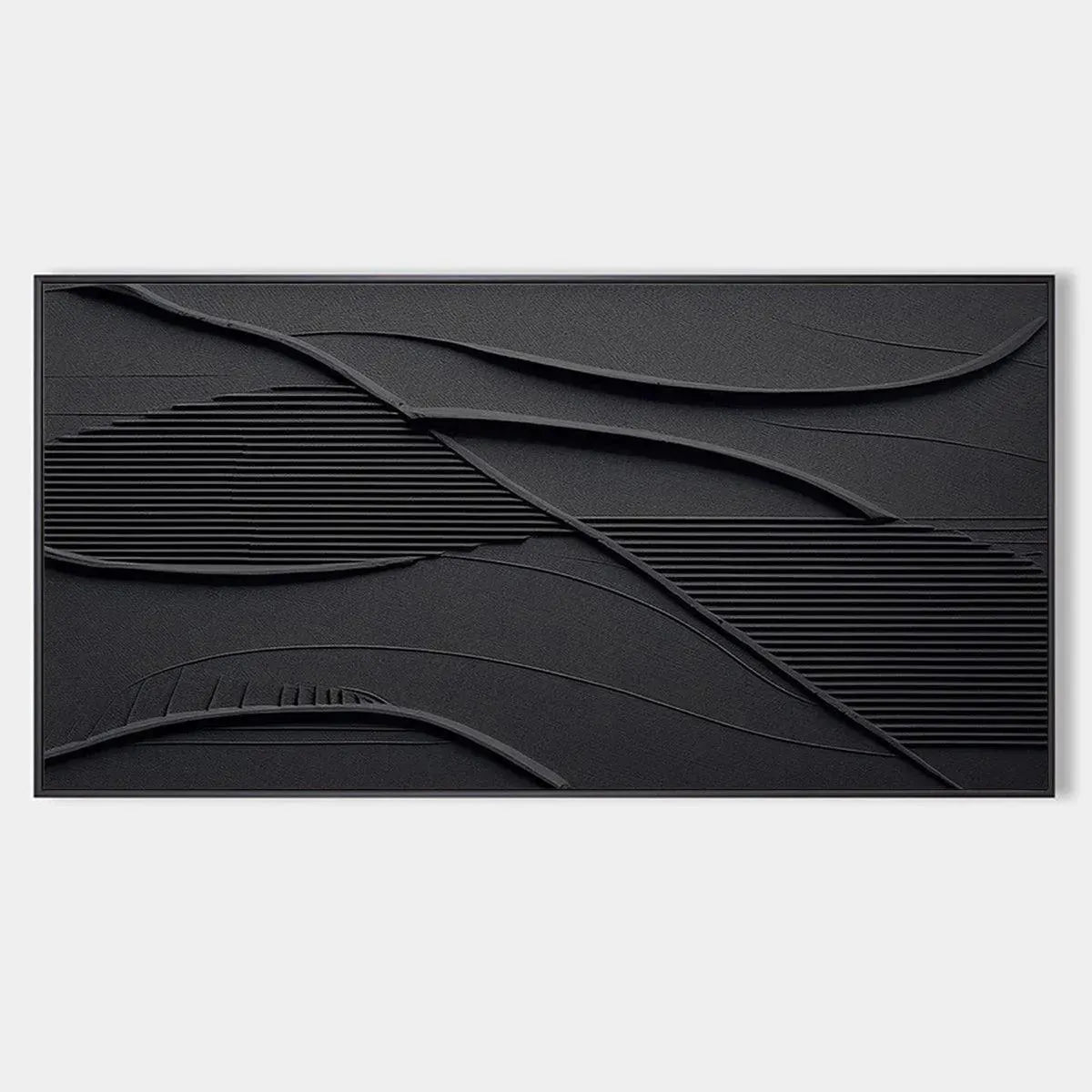Black Textured Waves | Modern Art | Elevate Your Space – MontCarta