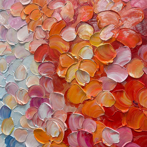 Blooming Rhapsody: Original Impasto Floral Oil Painting - Colorful Textured Wall Art