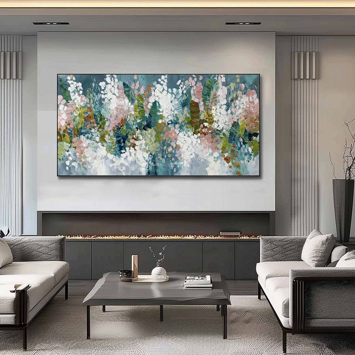 BLOSSOM REVERIE: Textured Abstract Floral Impasto Oil Painting