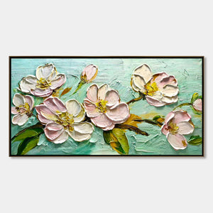 Ready to Ship |BLOSSOM SERENADE: Textured Impasto Floral Oil Painting