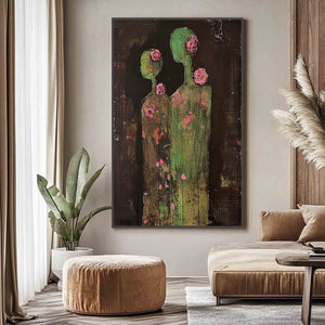 BLOSSOM SHADOWS: Figurative Floral Portrait Painting
