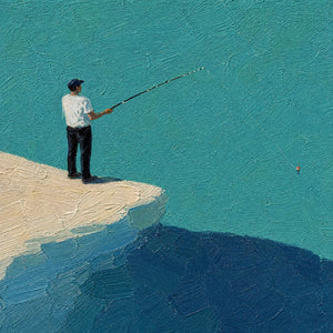 BLUE HORIZON: Minimal Blue Horizon Figure Art
