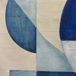 Blue Harmony: Original Minimalist Abstract Acrylic Painting - Blue Geometric Wall Art Decor