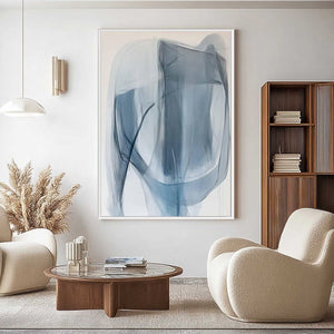 BLUE WHISPERS Abstract Minimalist Oil Painting