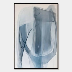 BLUE WHISPERS Abstract Minimalist Oil Painting