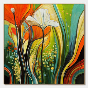 Abstract Floral Oil Painting | Modern Nature-Inspired Wall Art