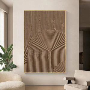 Brown Textured Arch art by Javier Ramirez: textured arches in brown, framed artwork.