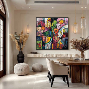 CARNIVAL OF SOULS: Large Colorful Abstract Figurative Wall Art