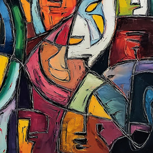 CARNIVAL OF SOULS: Large Colorful Abstract Figurative Wall Art