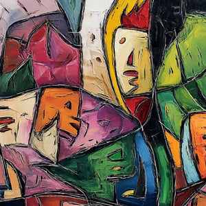 CARNIVAL OF SOULS: Large Colorful Abstract Figurative Wall Art