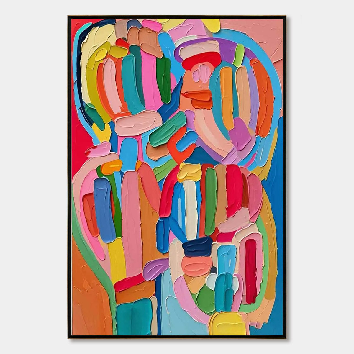 CARNIVAL ECHO: Impasto Abstract Colorful Painting