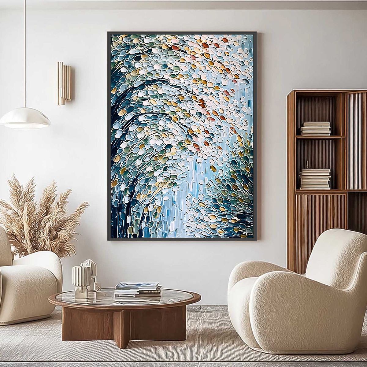 CASCADING PETALS: Heavy Texture Abstract Tree Impasto Painting