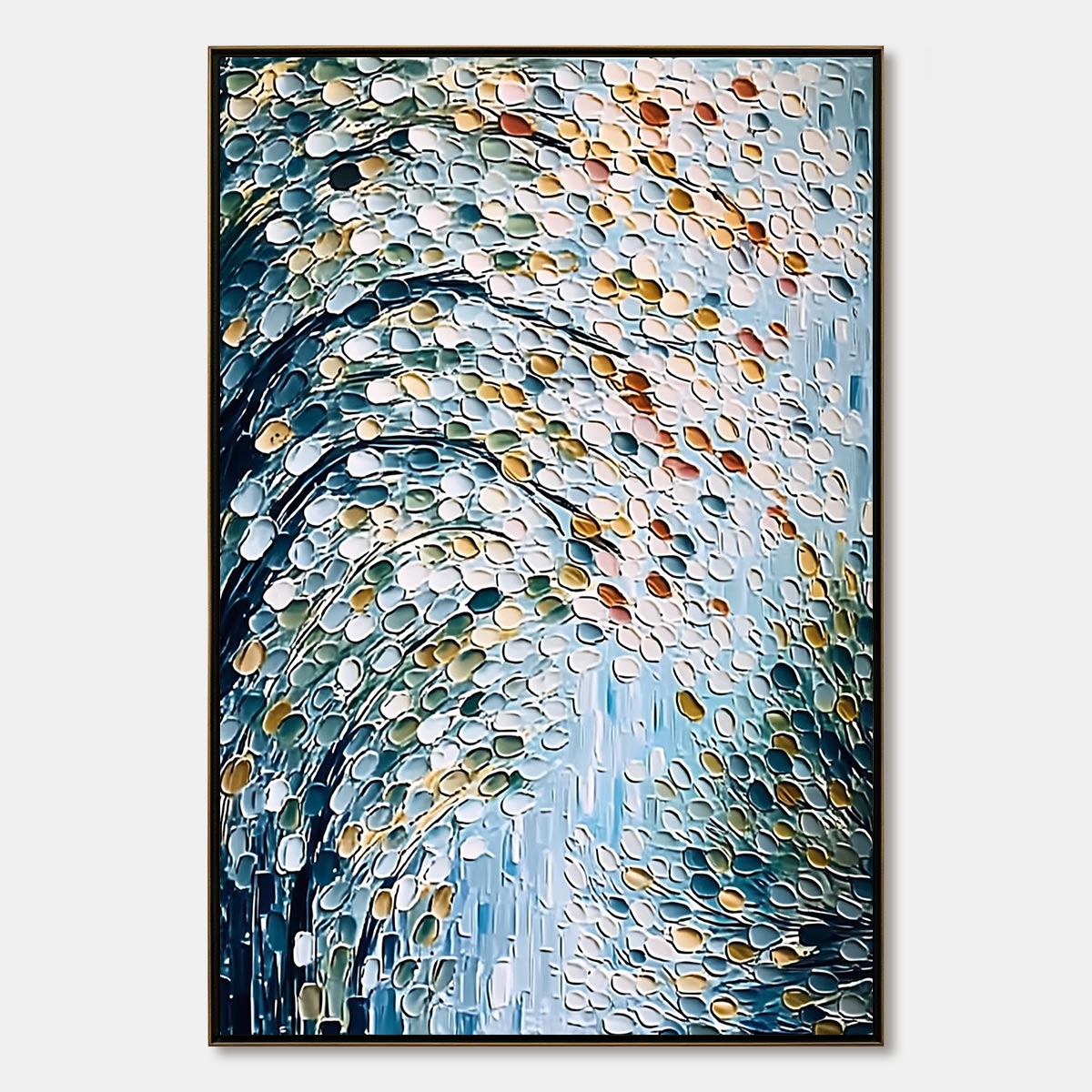 CASCADING PETALS: Heavy Texture Abstract Tree Impasto Painting