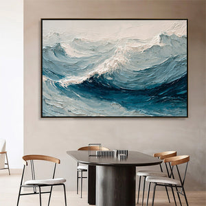 CELTIC SURGE: Textured Impasto Ocean Wave Wall Art