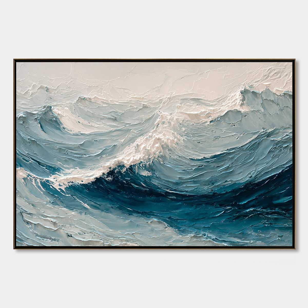 Celtic Surge | Textured Impasto Ocean Wave Oil Painting for Walls