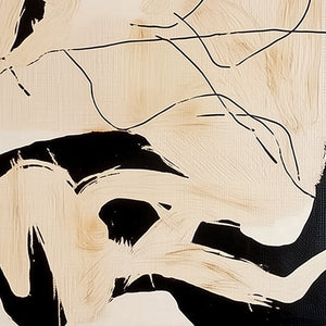 CHOREOGRAPHY | Black and Beige Abstract Oil Painting for Wall