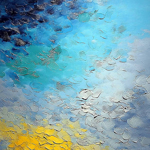 CHROMATIC HORIZON: Vertical Textured Abstract Landscape Oil Painting