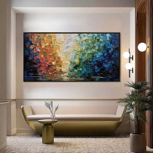 CHROMATIC REFLECTIONS: Heavy Texture Abstract Palette Knife Oil Painting
