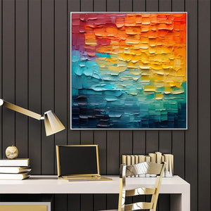 Original Textured Abstract Impasto Oil Painting - Colorful Modern Wall Art