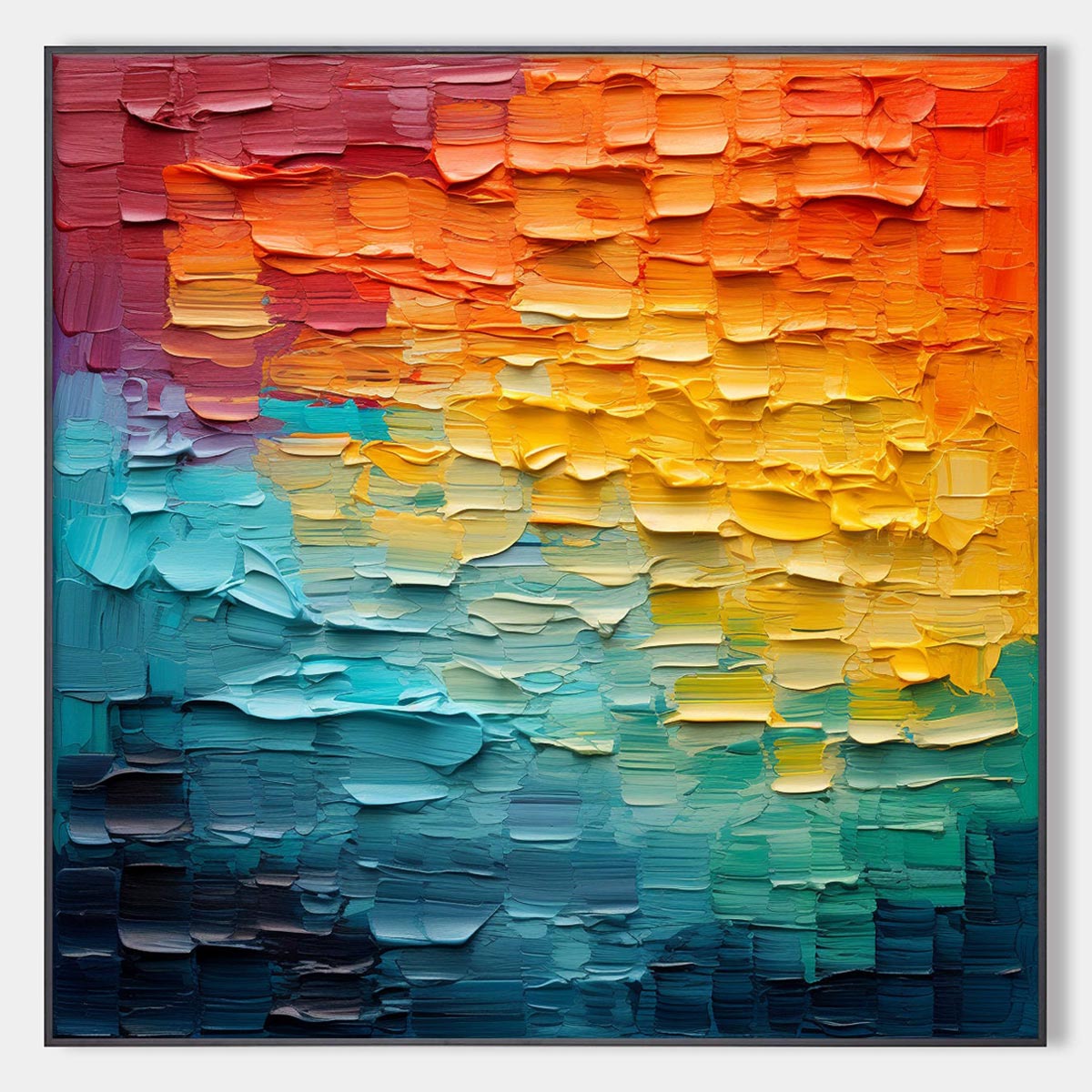 Original Textured Abstract Impasto Oil Painting - Colorful Modern