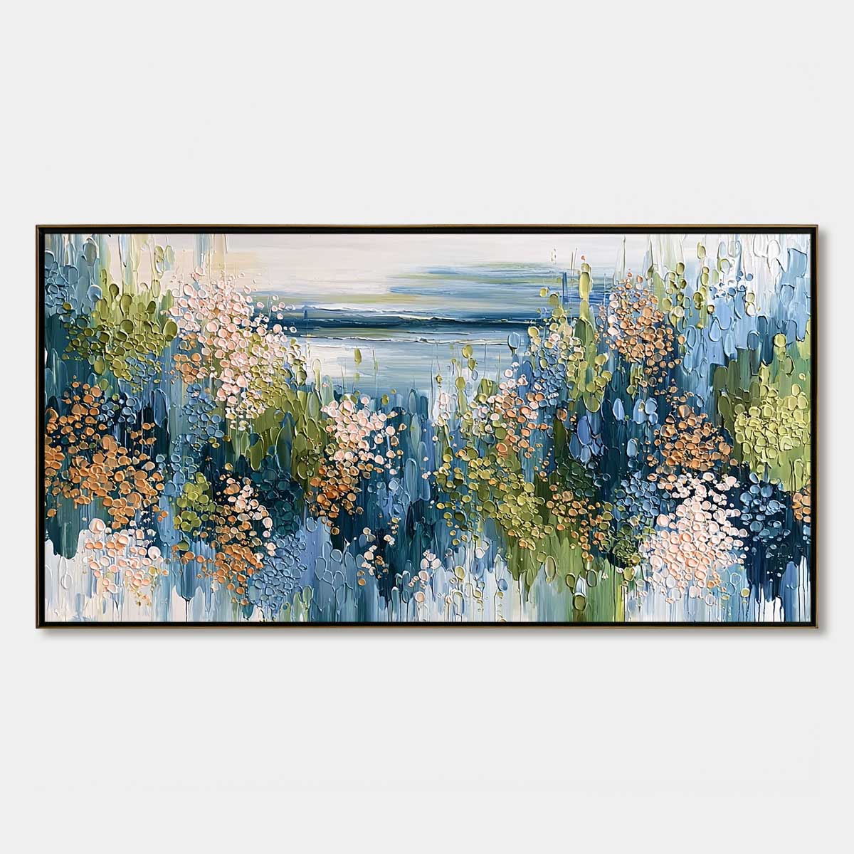 COASTAL BLOOM: Textured Impasto Painting Floral Coastline